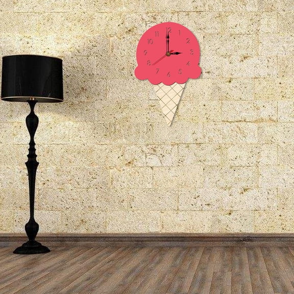 LEORX Ice Cream Wall Clock Acrylic Hanging Time Telling for Indoor Use 1Pack