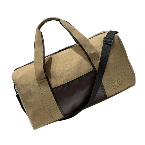 LEORX Inclined Shoulder Bag Travel Tote Bag Canvas Khaki 1Pack for Beach