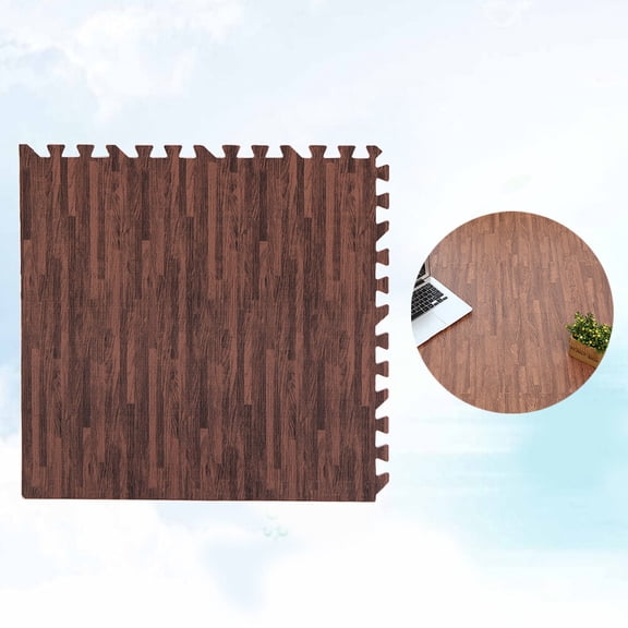 LEORX Brown Eva Interlocking Exercise Mat Cushions Hard Floors Easy to Clean for Gym and Yoga