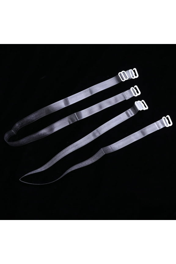 Invisible Strap Bras for Women 2Pcs Silicone Non Slip Adjustable Transparent