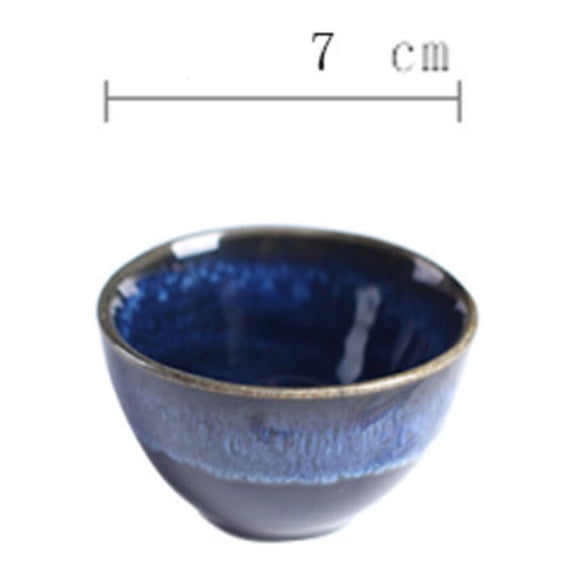LEORX Japanese Style Blue Sake Cups Set of 3 for Kitchen Use with Unique Design 3 Pieces
