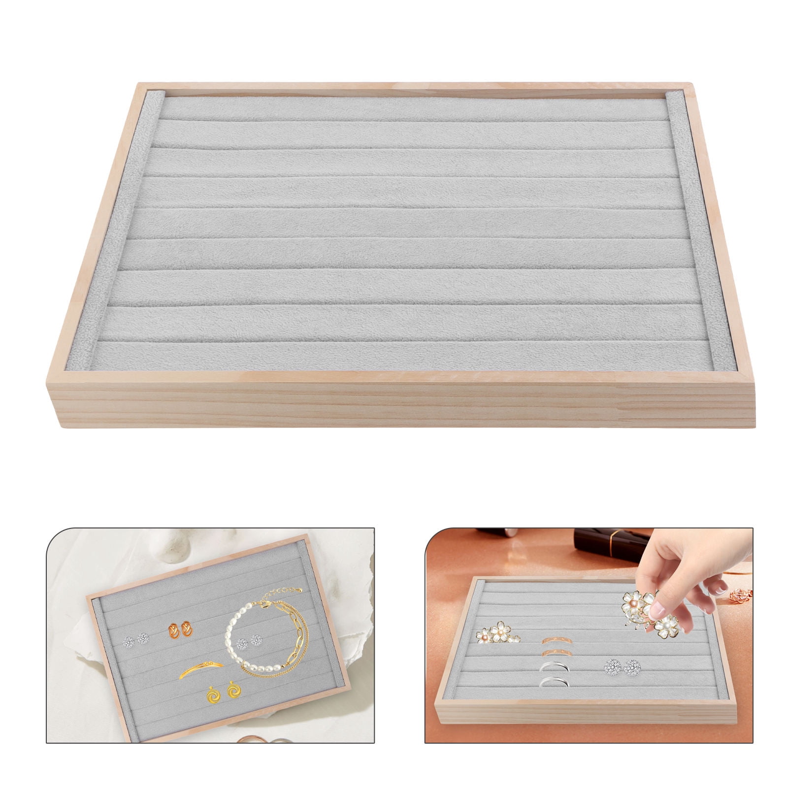 LEORX Jewelry Display Holder Jewelry Container Grey 1Set Storage ...