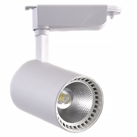 LEORX White LED Track Light with Adjustable Aluminum Spotlight for Accent and Retail Lighting