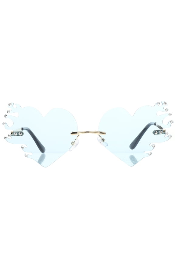 Jga Herz Sonnenbrille Shaped Sunglasses Blue Metal UV 1 Pair Chic Holiday Party