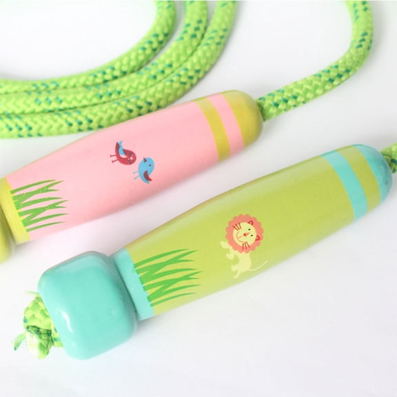 LEORX Jump Rope Classroom Kids Skipping Rope made of Wood for Exercise Training in Forest Style 1Set