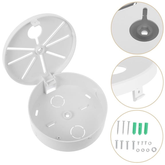 LEORX Universal White Plastic Security Camera Ceiling Mount Bracket with Weatherproof Box