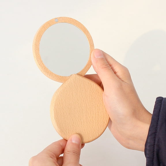 LEORX Khaki Mini Makeup Mirror Portable Cosmetic Mirror for Makeup Use Lightweight Durable Synthetic Material
