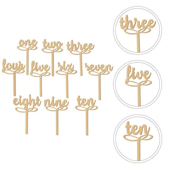 LEORX Khaki Table Number Sticks for Wedding Guide Use Synthetic Material Lightweight 10pcs