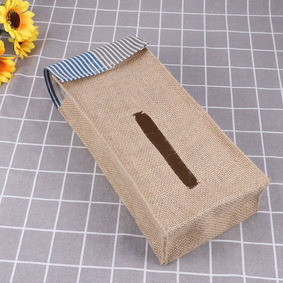 LEORX Beige Hanging Tissue Bag Made of Jute for Convenient Lightweight Storage in Kitchen and Living Room