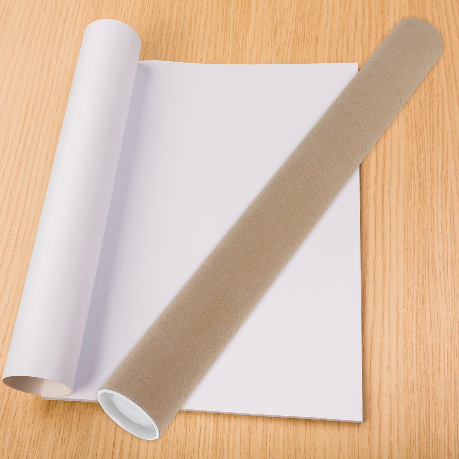 LEORX Kraft Mailing Tube with Cap Cardboard Packing Tube for Shipping ...