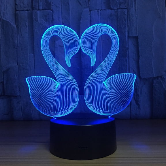 LEORX LED Task Light Table Lamp Purple Swan Shape for Family Friends Lovers 1 Piece
