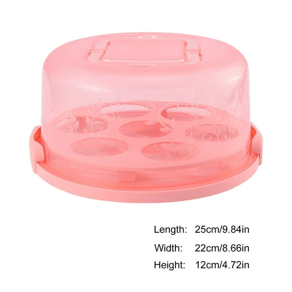 LEORX Large 10 Inch Cake Carrier Keeper Stand With Handles And Lids Container Cake Box Storage Case For Pies Cookies Nuts Fruit Desserts Muffins Pink
