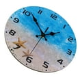 thumbnail image 1 of LEORX Large Outdoor Clock Mute Wooden Beach Theme Wall Clock for Home Decorative Nautical Decor Multi Color 12 Inch, 1 of 5