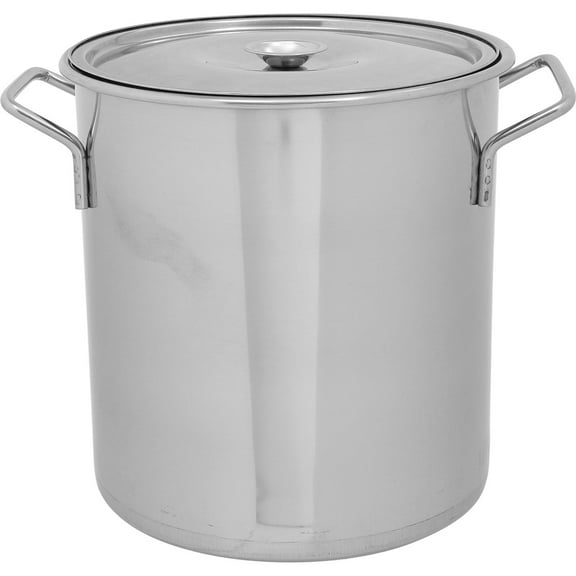 LEORX Large Stainless Steel Stockpot with Lid for Kitchen Use Design Easy to Clean 22cm Silver