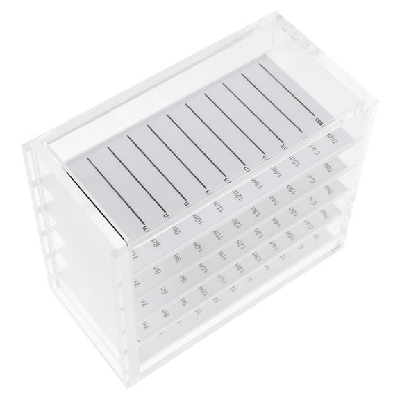 LEORX Lash Storage Case 1Pcs 5 Layers Acrylic Eyelash Container 4.72X3.93X2.36in