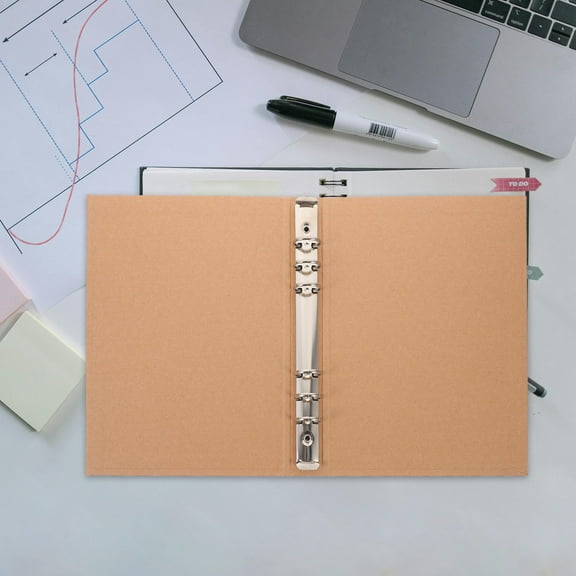 LEORX Light Brown Kraft Paper Binder for Refillable Notepad 1Pcs