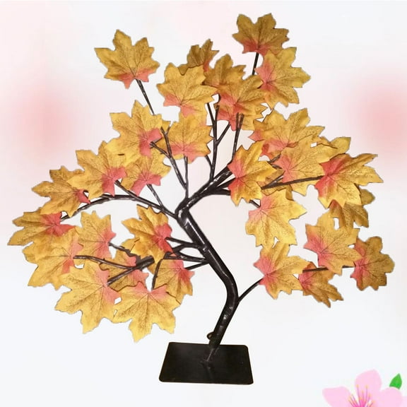 LEORX Lighted Trees Indoor Maple Tree Table Lamp Iron Golden 1Set