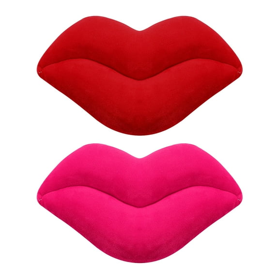 LEORX Lip Shape Decor Pillows Plush Throw Pillows for Adults and Children 2Pcs