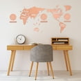 thumbnail image 1 of LEORX Living Room Clocks Wall Clock Brown World Map Display 1 Set, 1 of 1