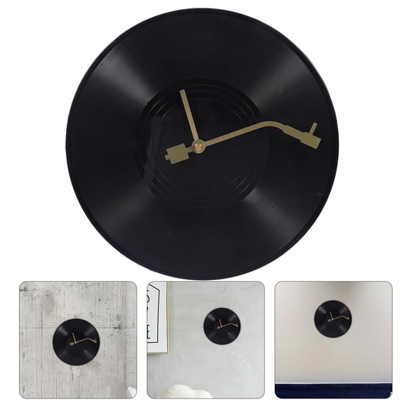 LEORX Living Room Wall Clock Retro Style Plastic Golden 1 Set for Timekeeping