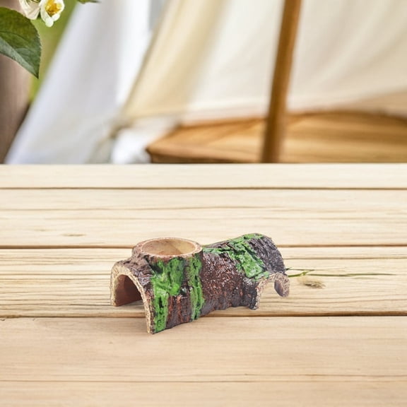 LEORX Lizard Hide Reptile Hide Box Light Brown Resin Habitat 1 Pcs