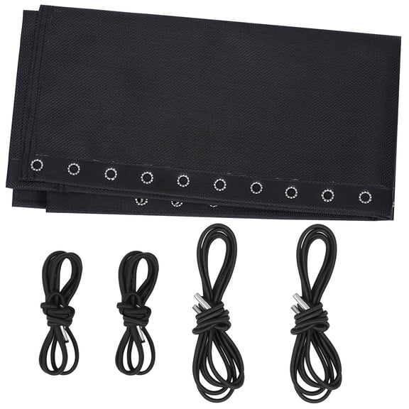 LEORX Chair Replacement Fabric Set Black 1Set 62.2x16.5x0.1In Polyester Elastic Rope