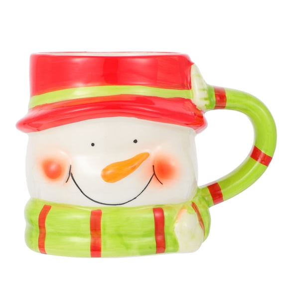 LEORX Lovely Christmas Water Cup with Comfortable Handle Ceramic MultiColor Design for Storage 12 oz