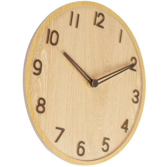 LEORX Luxury Quartz Wall Clock Modern Silent Movement Wood 1 Set