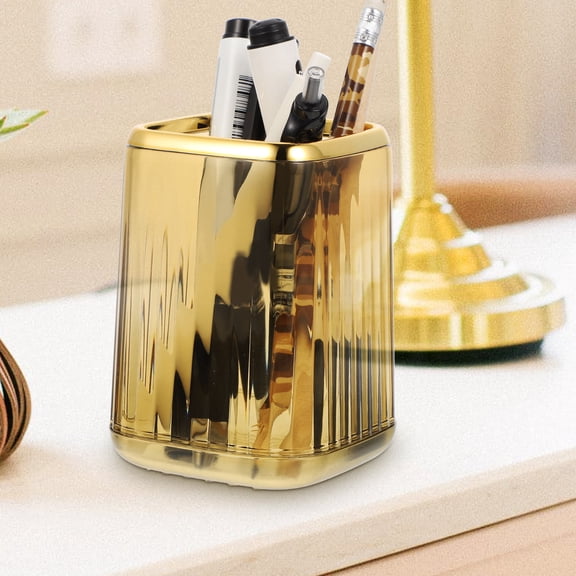 LEORX Makeup Brush Cup Storage Holder Amber ABS 1Pcs for Home Use Students