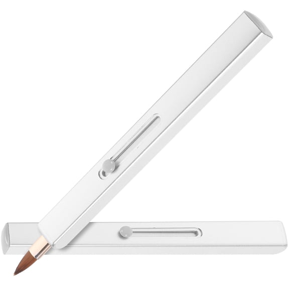 LEORX 2Pcs Portable Retractable Lip Gloss Brush White Gentle Makeup Brush