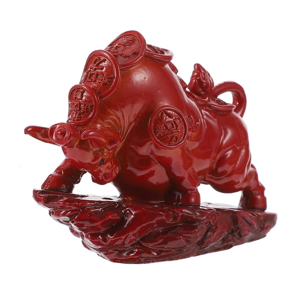 LEORX Resin Cattle Sculpture for Tea Pet Home Decor Assorted Color 1Pc