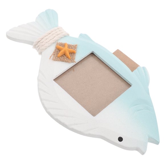 LEORX Mediterranean Fish Decor Photo Frame Ocean Theme Wall Art Seashell Frame For Home Decor