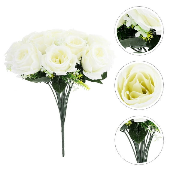 LEORX Memorial Flowers Cemetery Flower Bouquet Silk Easy to Care For Family Members 1Pcs