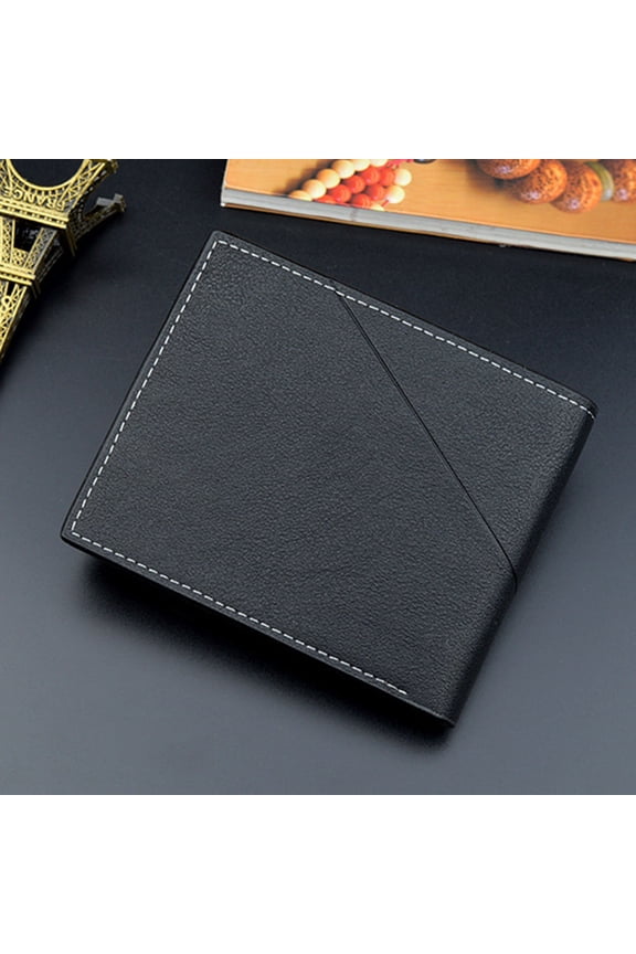 Check Book Wallet Mens Black Polyester 1Pcs Birthday Gift