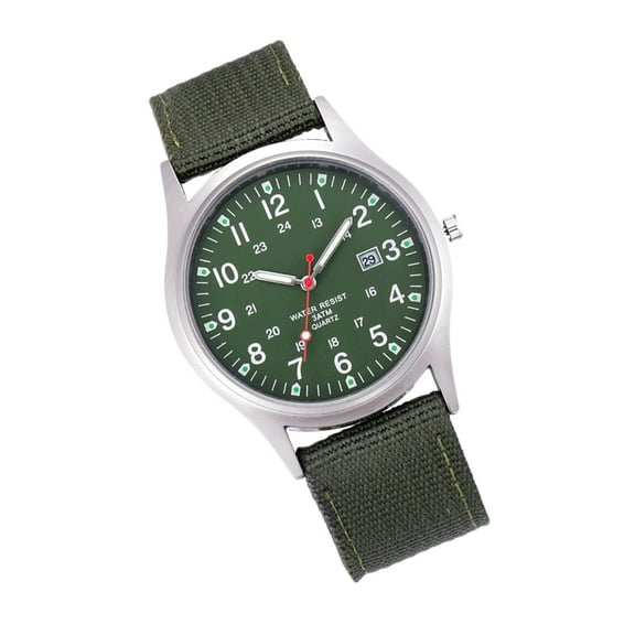 LEORX Mens Watches With Quartz Movement And Calendar Dial Round Shape In Green Color 1Set