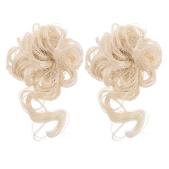 LEORX Versatile Beige Messy Hair Bun, Easy to Apply and Secure Hold 1Pair