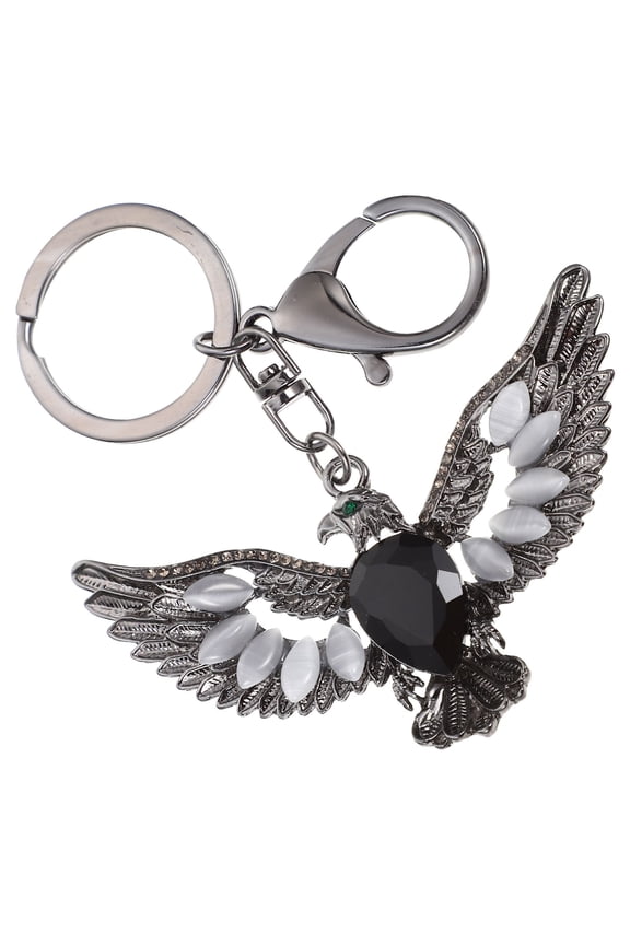 Womens Keyrings And Keychains Eagle Shaped Black Crystal 1Set