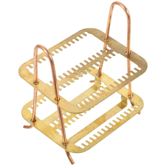 LEORX Metal Microscope Slides Holder Golden Staining Rectangular Storage 1Set