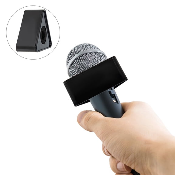 LEORX Mic Logo Stand Plastic Microphone Logo Black 2Set