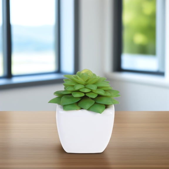 LEORX Lifelike Artificial Flowers Multi Color Succulent Pot for Balcony and Home Decor