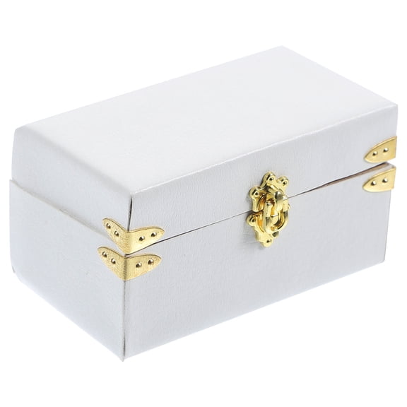 LEORX Mini House Suitcase Miniature Luggage Case Leather 1Set for Indoor Display