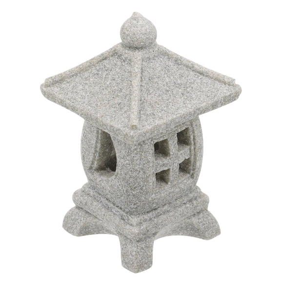 LEORX Miniature Pavilion Figurine Dark Grey Garden Decoration 1Set
