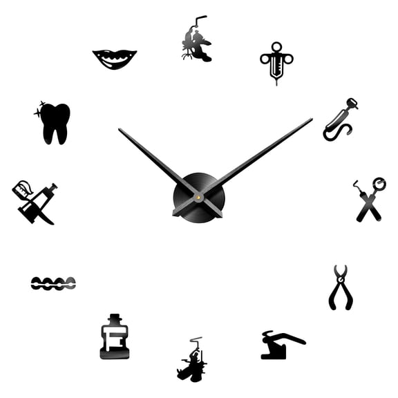 LEORX Minimalist Wall Clock for Homeowners Black Acrylic Time Telling 1Set