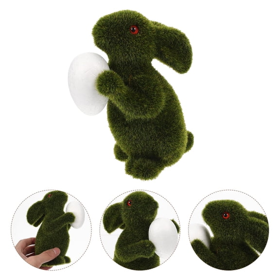 LEORX Leorx Green Flocking Bunny Craft Realistic Easter Decoration for Home