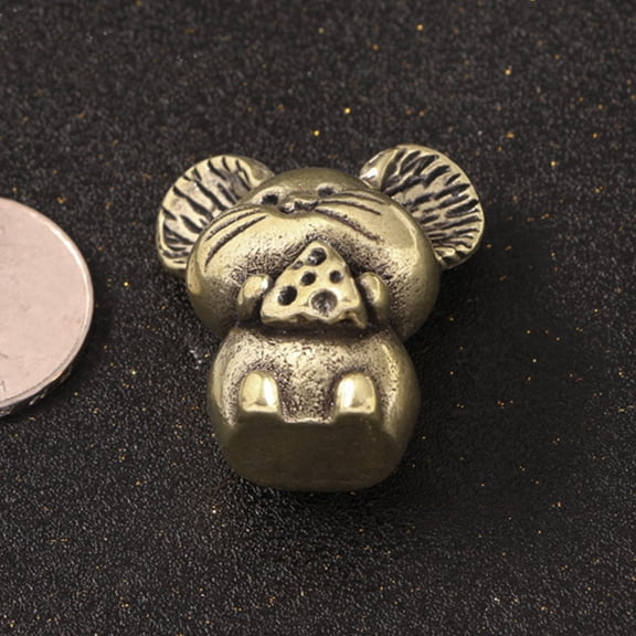 LEORX Rat Statue Mouse Figurine Golden Retro Decorative For Office Decoration 1Pcs