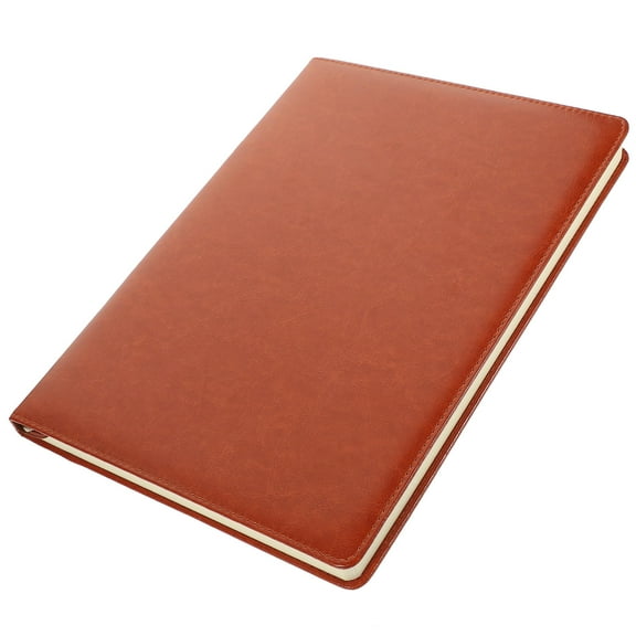 LEORX Notebook for Meeting Notes Brown PU 1Set Simple Design for Business