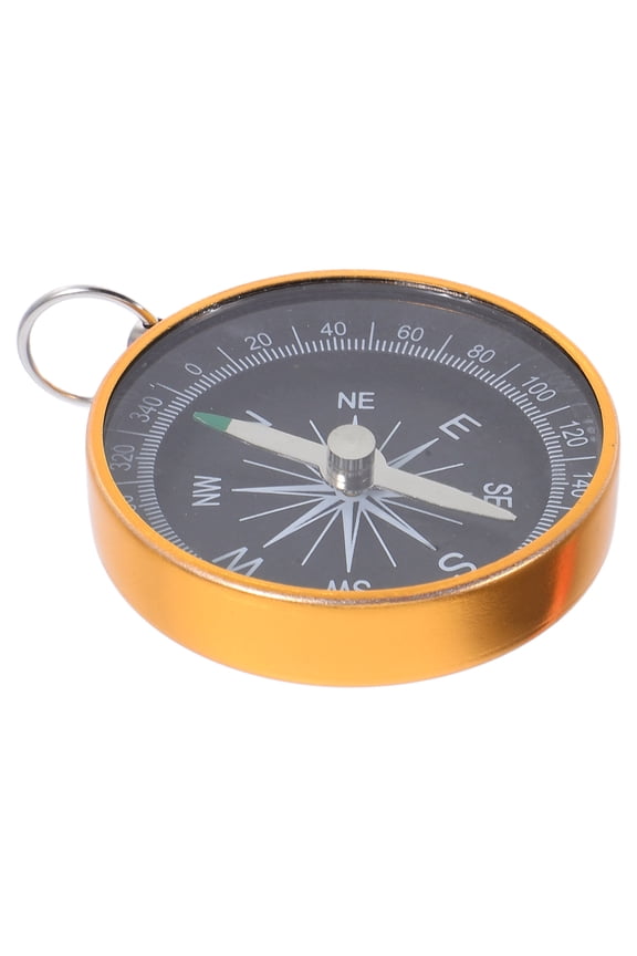 Outdoor Compass Aluminum Alloy Golden Keychain Design For Men Women 1Set