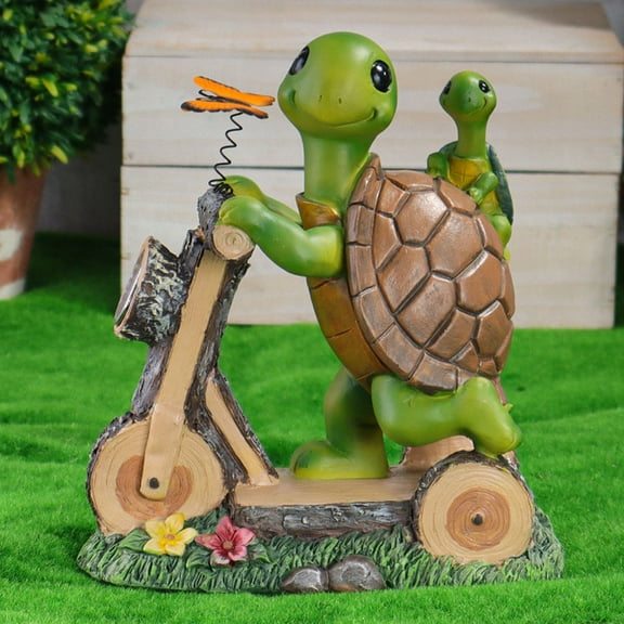 LEORX Outdoor Solar Tortoise Lamp Resin Turtle Statue Garden Ornament Solar Decorative Light Yard Nightlight