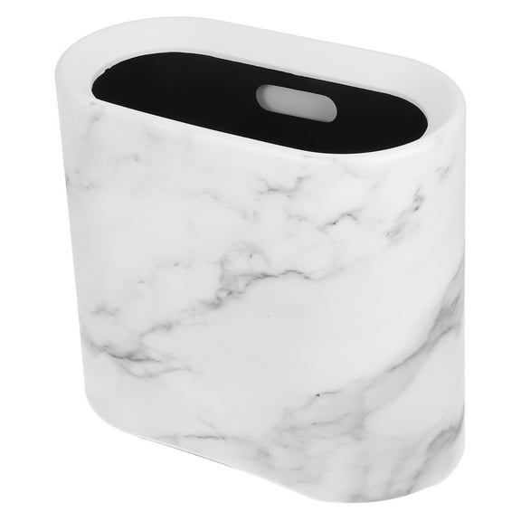 LEORX PP Rubbish Bin Marble Design Narrow Trash Can 1Pcs Bathroom