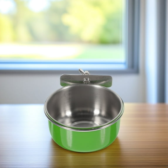LEORX Parrot Bowl Stainless Steel Hanging Type Parrot Food Water Bowl Cage Feeding Bowl
